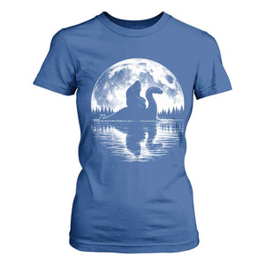 Funny Bigfoot Loch Ness Monster T Shirt For Women Retro Sasquatch Nessie Funny Cryptid Moon TS10 Royal Blue Print Your Wear
