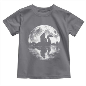 Funny Bigfoot Loch Ness Monster Toddler T Shirt Retro Sasquatch Nessie Funny Cryptid Moon TS10 Charcoal Print Your Wear