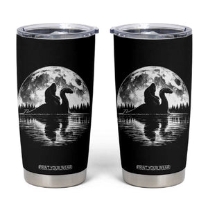 Funny Bigfoot Loch Ness Monster Tumbler Cup Retro Sasquatch Nessie Funny Cryptid Moon TS10 Black Print Your Wear
