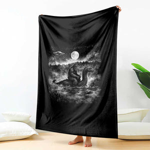 Bigfoot Loch Ness Monster Throw Blanket Funny Retro Sasquatch Nessie Funny Cryptid Vintage Graphic TS10 Print Your Wear