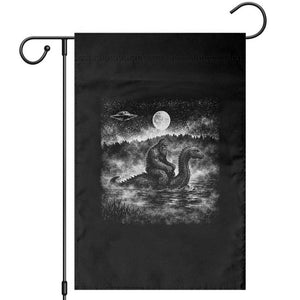 Bigfoot Loch Ness Monster Garden Flag Funny Retro Sasquatch Nessie Funny Cryptid Vintage Graphic TS10 Black Print Your Wear