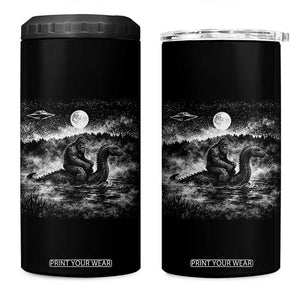 Bigfoot Loch Ness Monster 4 in 1 Can Cooler Tumbler Funny Retro Sasquatch Nessie Funny Cryptid Vintage Graphic TS10 One Size: 16 oz Black Print Your Wear