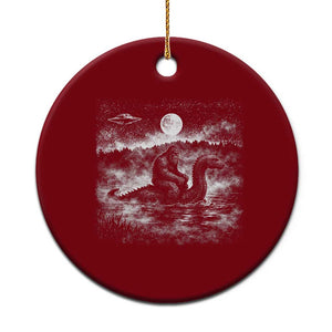 Bigfoot Loch Ness Monster Ceramic Ornament Funny Retro Sasquatch Nessie Funny Cryptid Vintage Graphic TS10 1pc Red Print Your Wear