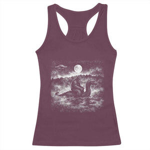 Bigfoot Loch Ness Monster Racerback Tank Top Funny Retro Sasquatch Nessie Funny Cryptid Vintage Graphic TS10 Maroon Print Your Wear