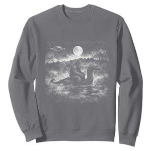 Bigfoot Loch Ness Monster Sweatshirt Funny Retro Sasquatch Nessie Funny Cryptid Vintage Graphic TS10 Charcoal Print Your Wear