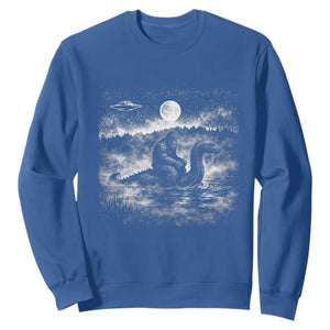 Bigfoot Loch Ness Monster Sweatshirt Funny Retro Sasquatch Nessie Funny Cryptid Vintage Graphic TS10 Royal Blue Print Your Wear
