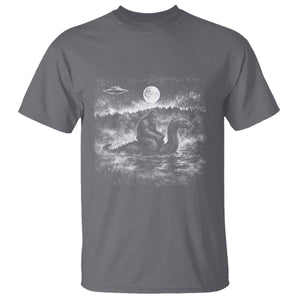 Bigfoot Loch Ness Monster T Shirt Funny Retro Sasquatch Nessie Funny Cryptid Vintage Graphic TS10 Charcoal Print Your Wear