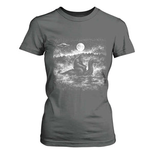 Bigfoot Loch Ness Monster T Shirt For Women Funny Retro Sasquatch Nessie Funny Cryptid Vintage Graphic TS10 Dark Heather Print Your Wear
