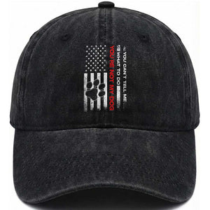 Funny Dog Lovers Washed Cotton Baseball Cap You Cant Tell Me What To Do Youre Not My Dog USA Flag TS10 Washed Cap Universal Fit Black Print Your Wear