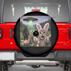 Funny Easter Day Spare Tire Cover Cat Selfie With Bunny Bigfoot UFO Bunny Egg TS10 Black Print Your Wear