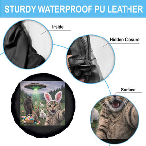Funny Easter Day Spare Tire Cover Cat Selfie With Bunny Bigfoot UFO Bunny Egg TS10 Print Your Wear
