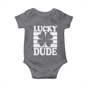Funny Lucky Dude Baby Onesie Irish Boys St Patricks Day TS10 Charcoal Print Your Wear