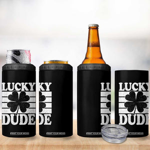 Funny Lucky Dude 4 in 1 Can Cooler Tumbler Irish Boys St Patricks Day TS10 Print Your Wear