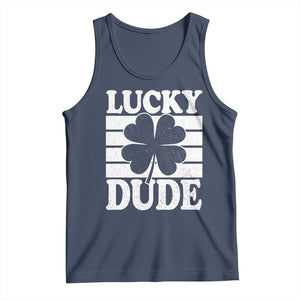 Funny Lucky Dude Tank Top Irish Boys St Patricks Day TS10 Navy Print Your Wear