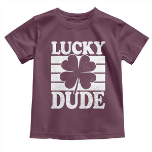 Funny Lucky Dude Toddler T Shirt Irish Boys St Patricks Day TS10 Maroon Print Your Wear