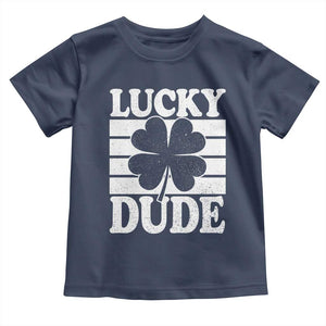 Funny Lucky Dude Toddler T Shirt Irish Boys St Patricks Day TS10 Navy Print Your Wear