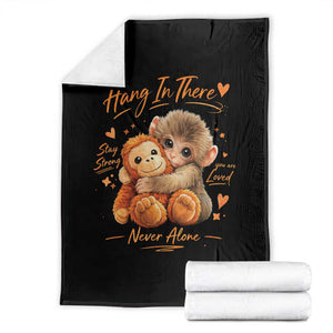 Cute Baby Monkey Punch Throw Blanket Adorable Emotional Graphic Little Punch TS10 Black Print Your Wear