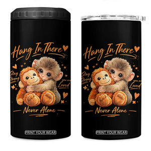 Cute Baby Monkey Punch 4 in 1 Can Cooler Tumbler Adorable Emotional Graphic Little Punch TS10 One Size: 16 oz Black Print Your Wear