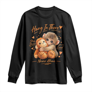 Cute Baby Monkey Punch Long Sleeve Shirt Adorable Emotional Graphic Little Punch TS10 Black Print Your Wear