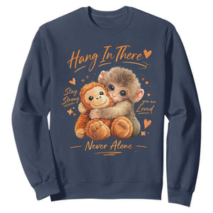 Cute Baby Monkey Punch Sweatshirt Adorable Emotional Graphic Little Punch TS10 Navy Print Your Wear