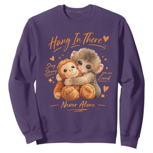 Cute Baby Monkey Punch Sweatshirt Adorable Emotional Graphic Little Punch TS10 Purple Print Your Wear