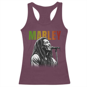 Vintage Marley Racerback Tank Top Rastaman Jamaica Jamaican Rasta Reggage Music TS10 Maroon Print Your Wear
