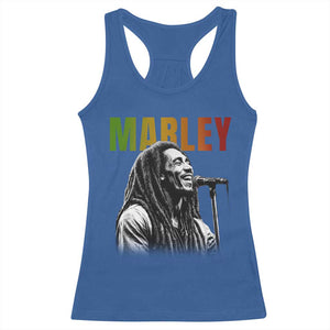 Vintage Marley Racerback Tank Top Rastaman Jamaica Jamaican Rasta Reggage Music TS10 Royal Blue Print Your Wear