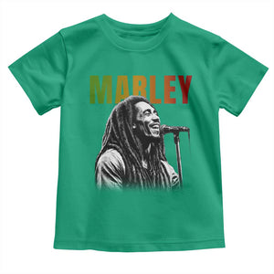 Vintage Marley Toddler T Shirt - Rastaman Jamaica - Jamaican Rasta Reggage Music TS10 Irish Green Print Your Wear