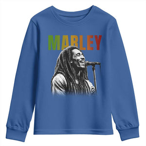 Vintage Marley Youth Sweatshirt Rastaman Jamaica Jamaican Rasta Reggage Music TS10 Royal Blue Print Your Wear