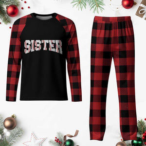 Baseball Sister Plaid Pajama Set Retro Varsity Baseball Season Family TS10 Buffalo Plaid Print Your Wear