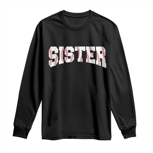 Baseball Sister Long Sleeve Shirt Retro Varsity Baseball Season Family TS10 Black Print Your Wear