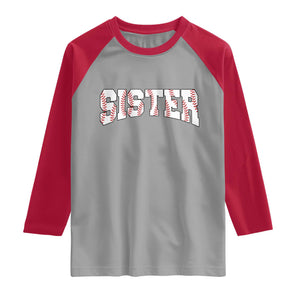 Baseball Sister Raglan Shirt Retro Varsity Baseball Season Family TS10 Sport Gray Red Print Your Wear