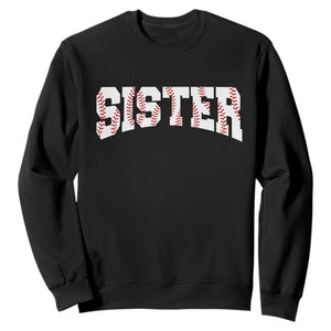 Baseball Sister Sweatshirt Retro Varsity Baseball Season Family TS10 Black Print Your Wear