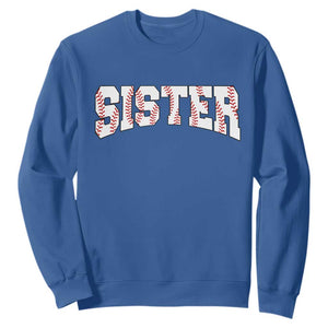 Baseball Sister Sweatshirt Retro Varsity Baseball Season Family TS10 Royal Blue Print Your Wear