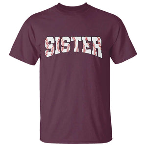 Baseball Sister T Shirt Retro Varsity Baseball Season Family TS10 Maroon Print Your Wear