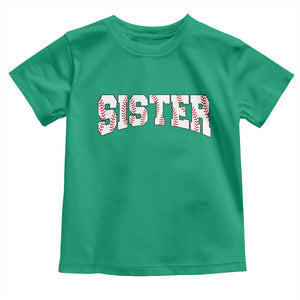 Baseball Sister Toddler T Shirt Retro Varsity Baseball Season Family TS10 Irish Green Print Your Wear