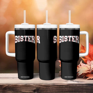 Baseball Sister Tumbler With Handle Retro Varsity Baseball Season Family TS10 Print Your Wear