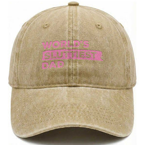 Worlds Sluttiest Dad Washed Cotton Baseball Cap Funny Meme Joke TS10 Print Your Wear