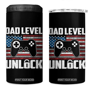 Funny New Dad 4 in 1 Can Cooler Tumbler First Fathers Day Dad Level Unlocked Gaming Gamer TS10 One Size: 16 oz Black Print Your Wear