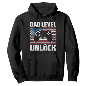 Funny New Dad Hoodie First Fathers Day Dad Level Unlocked Gaming Gamer TS10 Black Print Your Wear