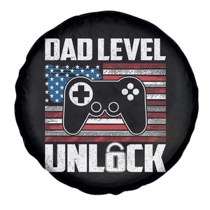 Funny New Dad Spare Tire Cover First Fathers Day Dad Level Unlocked Gaming Gamer TS10 Print Your Wear