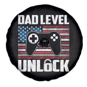 Funny New Dad Spare Tire Cover First Fathers Day Dad Level Unlocked Gaming Gamer TS10 Print Your Wear
