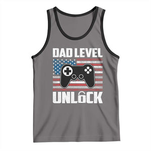 Funny New Dad Tank Top First Fathers Day Dad Level Unlocked Gaming Gamer TS10 Deep Heather Black Print Your Wear