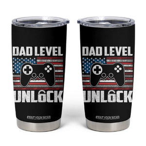 Funny New Dad Tumbler Cup First Fathers Day Dad Level Unlocked Gaming Gamer TS10 Black Print Your Wear