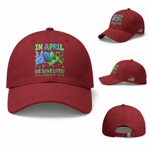 Donate Life Month Baseball Cap In April We Save Lives Organ Donation TS10 Baseball Cap Universal Fit Cherry Red Print Your Wear