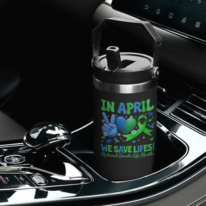 Donate Life Month Flip Straw Tumbler In April We Save Lives Organ Donation TS10 Print Your Wear