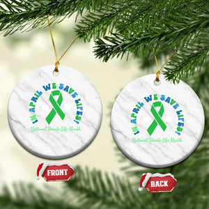 National Donate Life Month Ceramic Ornament Green Ribbon Organ Donation In April We Save Lives TS10 1pc White Marble Print Your Wear