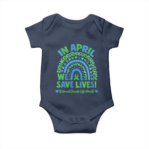 National Donate Life Month Baby Onesie In April We Save Lives Organ Donation Support Green Ribbon TS10 Navy Print Your Wear