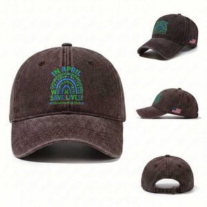 National Donate Life Month Washed Cotton Baseball Cap In April We Save Lives Organ Donation Support Green Ribbon TS10 Washed Cap Universal Fit Dark Brown Print Your Wear