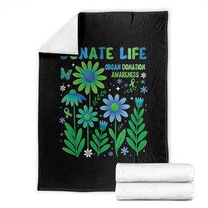 Organ Donation Awareness Throw Blanket Green Ribbon Donate Life Floral TS10 Black Print Your Wear
